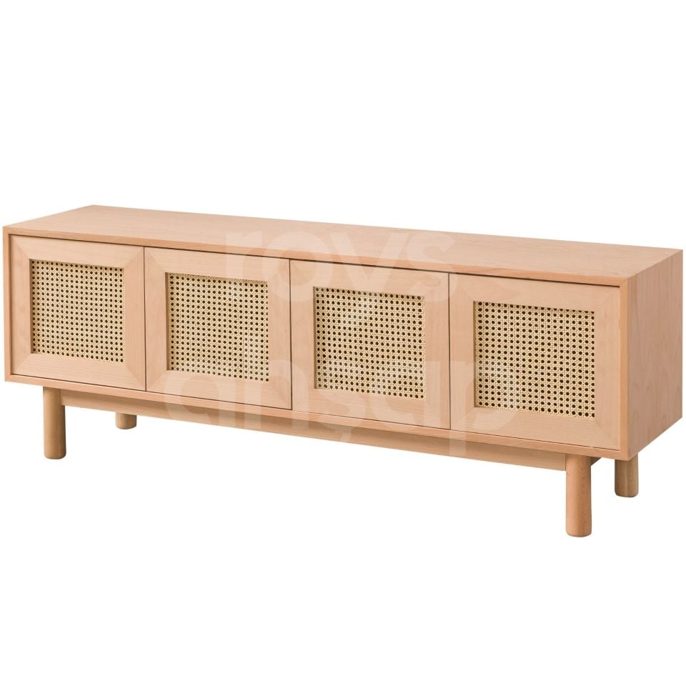 Roys Ahşap 4584 Masif Ham 180 Cm Modern Hasırlı Tv Ünitesi