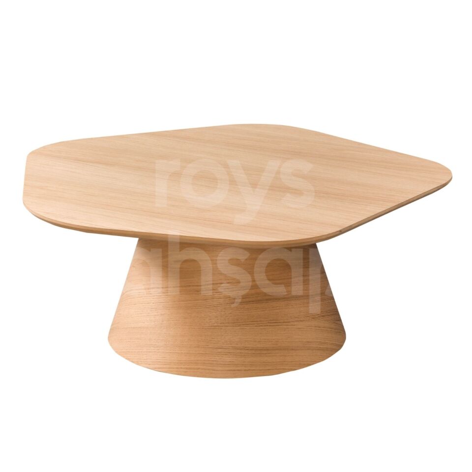 Roys Ahşap 4198 Masif Ham Oslo Beşgen Oval Meşe Orta Sehpa