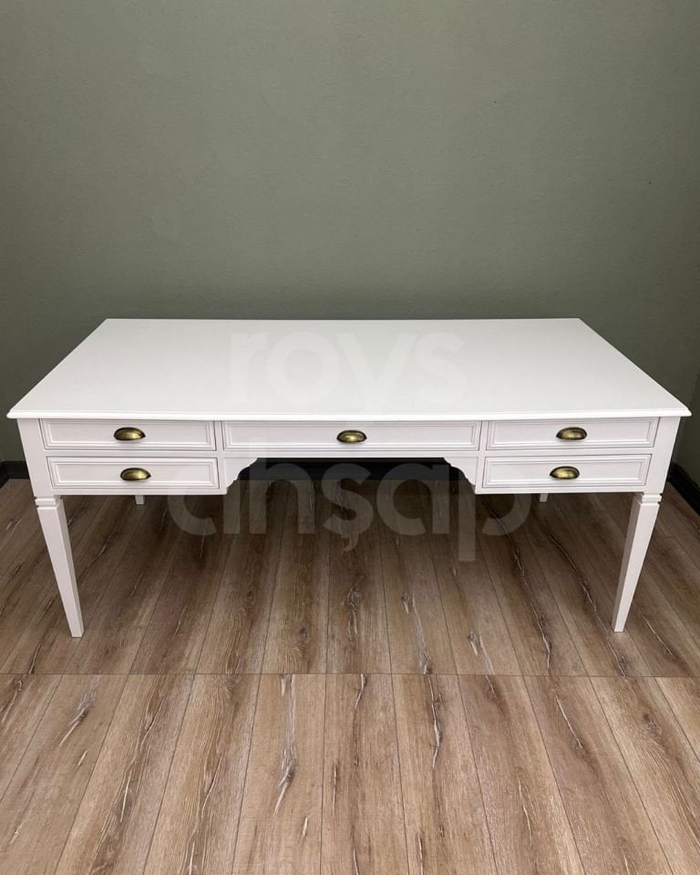 Roys Ahşap 180 Cm Beyaz Oxford Ofis Çalışma Masası