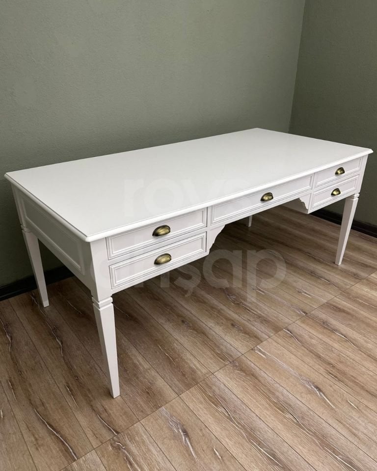 Roys Ahşap 180 Cm Beyaz Oxford Ofis Çalışma Masası