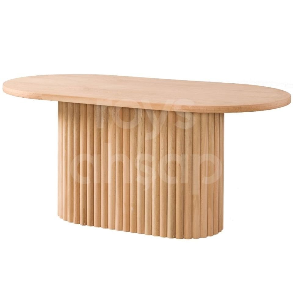 Roys Ahşap 5058 Naturel 170 Cm Papatya Oval Çıtalı Yemek Masası