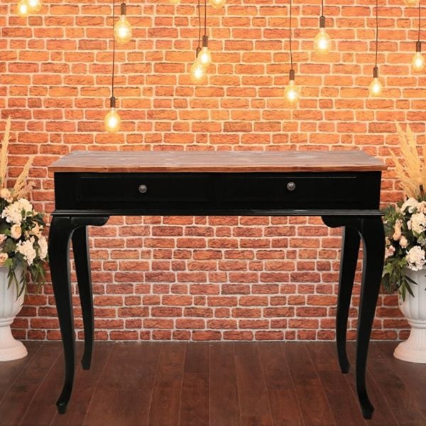 Roys Ahşap 100 Cm Çekmeceli Siyah Açık Ceviz Dresuar