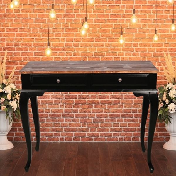 Roys Ahşap 120 Cm Çekmeceli Siyah Koyu Ceviz Dresuar