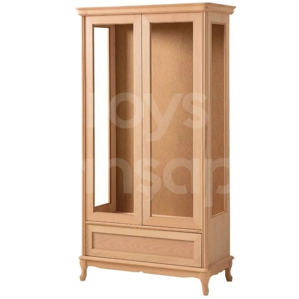 Roys Ahşap 6519 Masif Ham Boy Camlı Vitrin