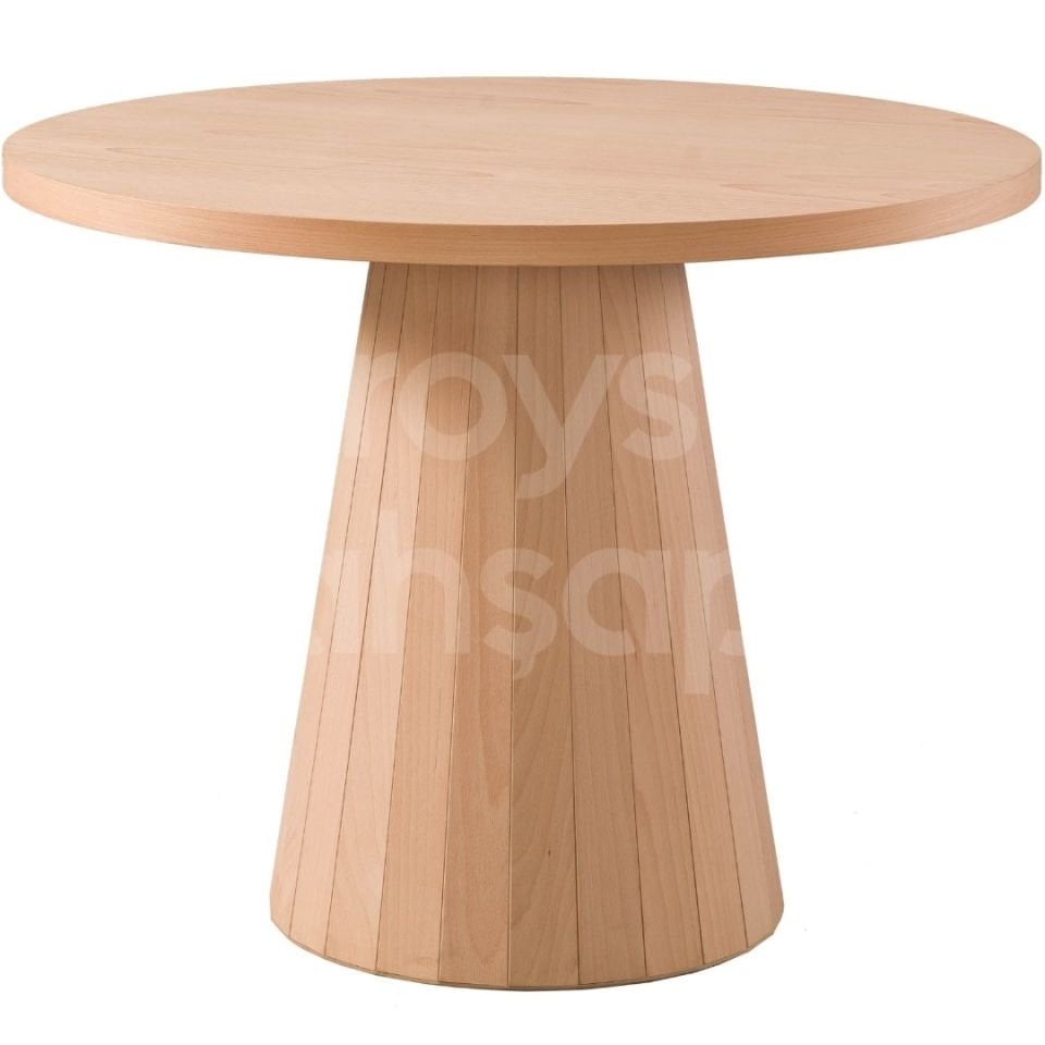 Roys Ahşap 5027 Açık Ceviz 100 Cm Mantar Yuvarlak Yemek Masası
