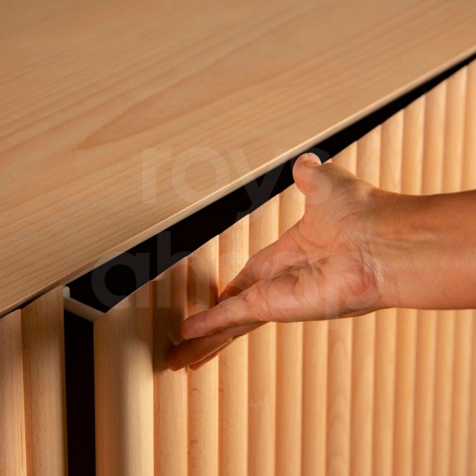 Roys Ahşap Toscana Naturel 140 Cm 2 Kapaklı Çıtalı Masif Konsol