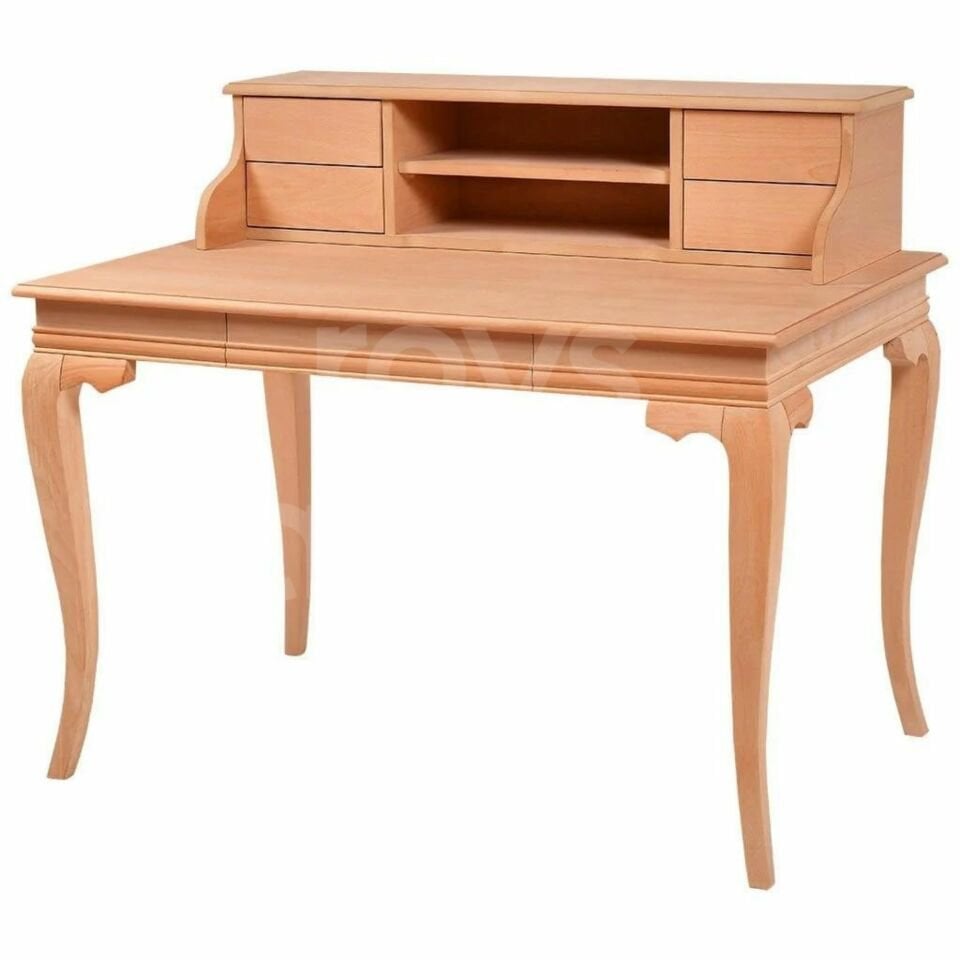 Roys Ahşap 5236 Masif Ham 120 Cm Rustik Raflı Çalışma Masası