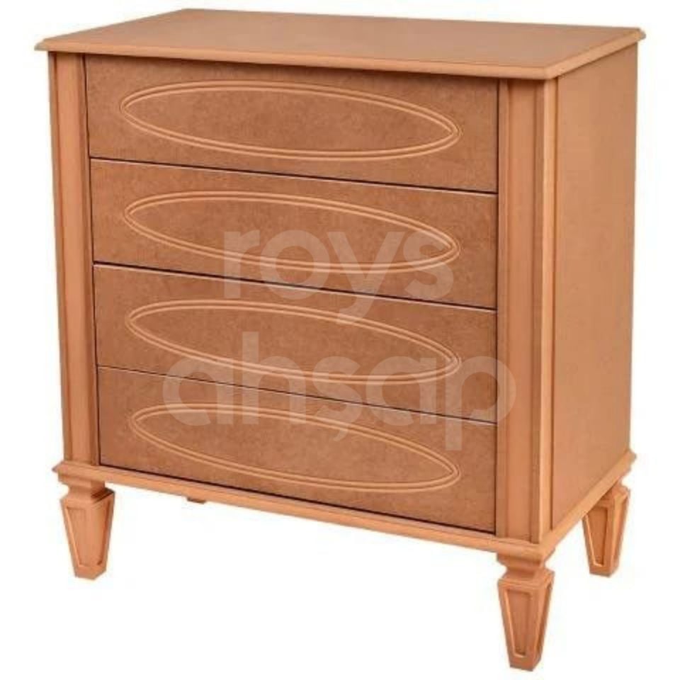 Roys Ahşap 3627 Masif Ham 90 Cm Güneş Aynalı Şifonyer
