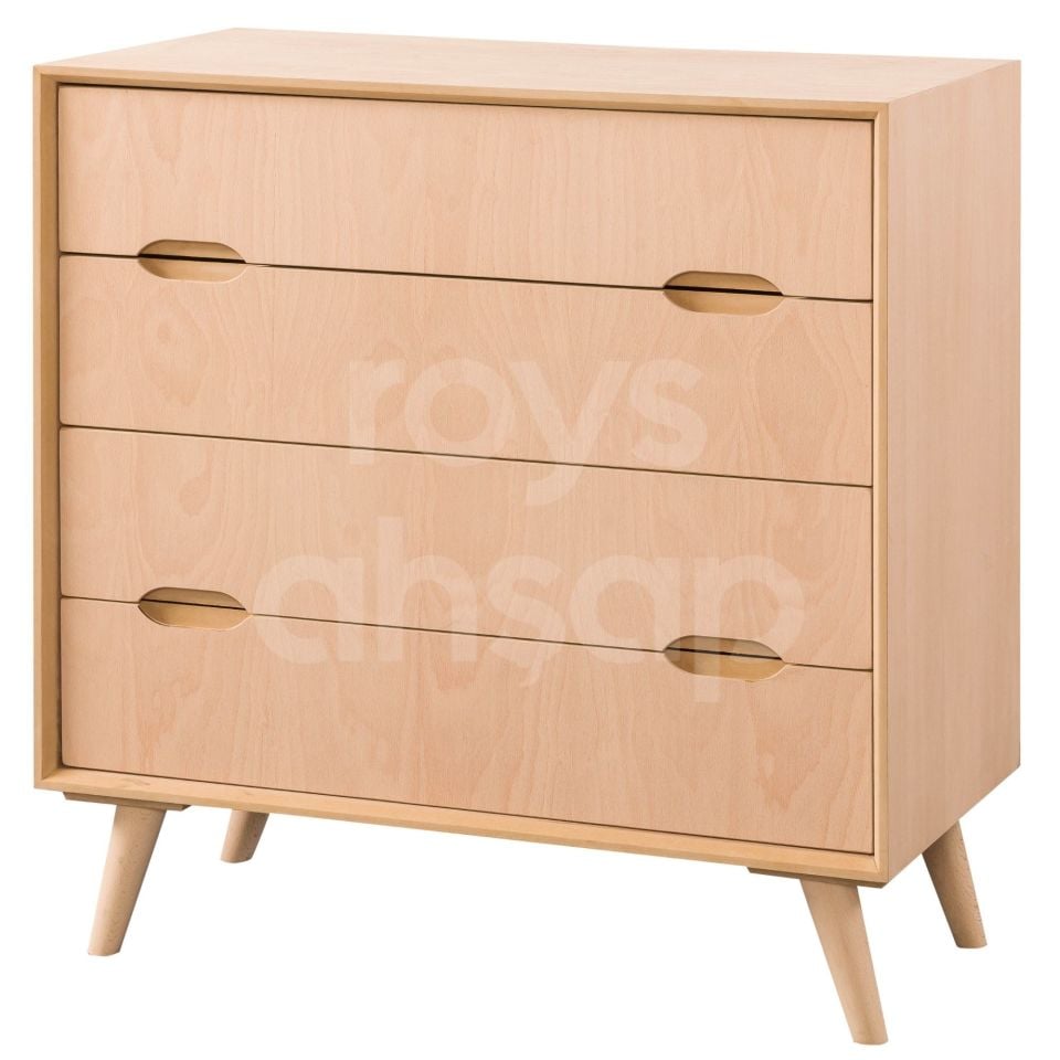 Roys Ahşap 3628 Masif Ham 90 Cm Retro Şifonyer