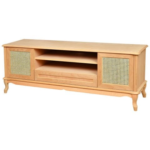 Roys Ahşap 4559 Masif Ham 160 Cm Lükens Hasırlı Tv Ünitesi