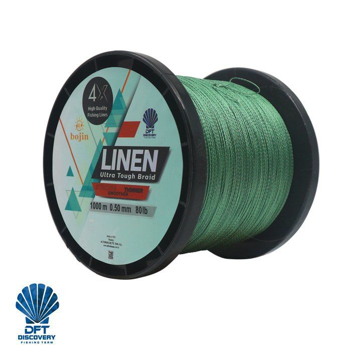 DFT Bojin 4X Linen İp Misina 0.50 mm  1000m  Yeşil