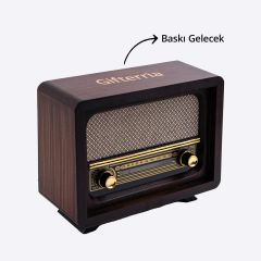 Baski Yapilabılır Nostaljık Radyo Kahverengı