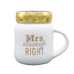 Mrs. Always Right Kapaklı Kupa Beyaz
