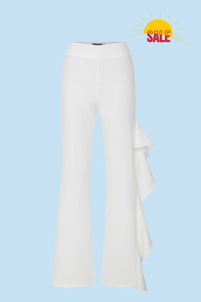 Ruffle White Pant