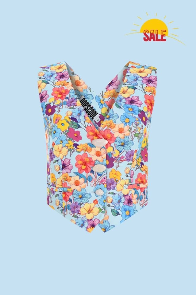 Garden Crepe Vest With Cross Back