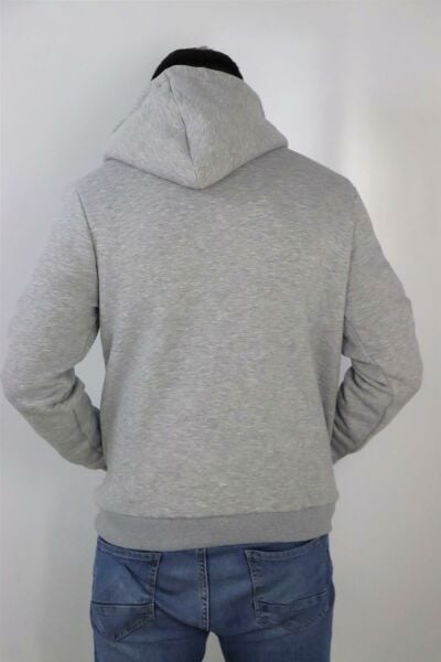 Hnc&Man 22-6299 Erkek Gri Kanguru Cepli Sweatshirt