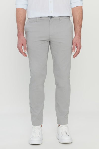 Altınyıldız ACE001252192 Gri Erkek Slim Fit Yandan Cepli Kumaş Pantolon