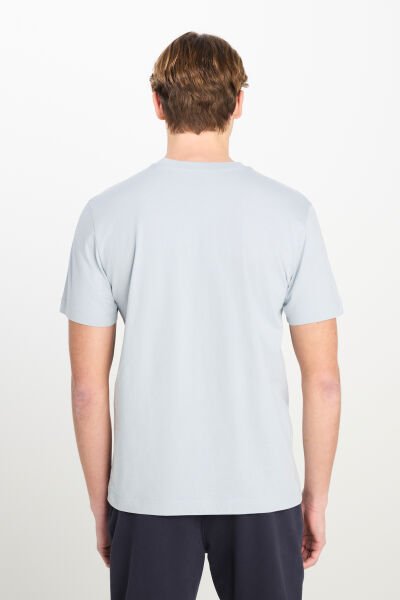 Lee ML60UFQ475 Gri Erkek Bisiklet Yaka T-shirt