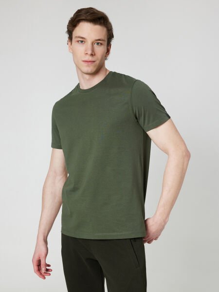 Loft 2029278 Koyu Haki Erkek Bisiklet Yaka Erkek T-Shirt