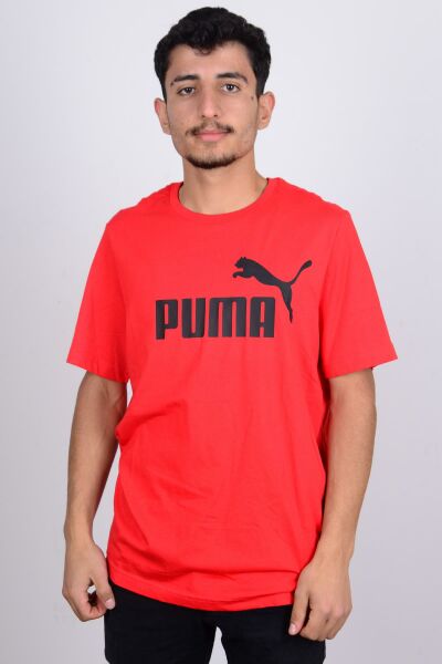 Puma 586666-11 Puma Baskılı Bisiklet Yaka Kırmızı Erkek T-shirt