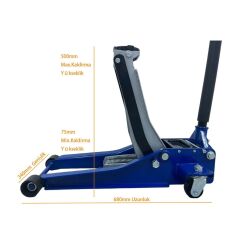 Grayzer GR-K1001 3 Ton Düşük Profil Kriko