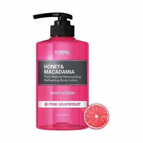 KUNDAL HONEY & MACADAMIA PURE BODY LOTION 500ML- PINK GRAPEFRUIT