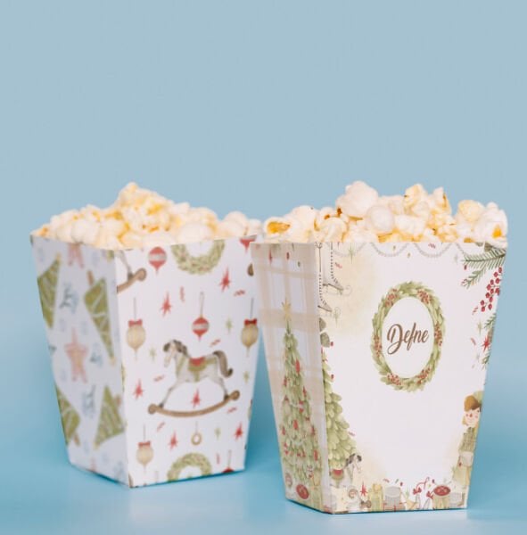 Kış Temalı Pop Corn Kutusu