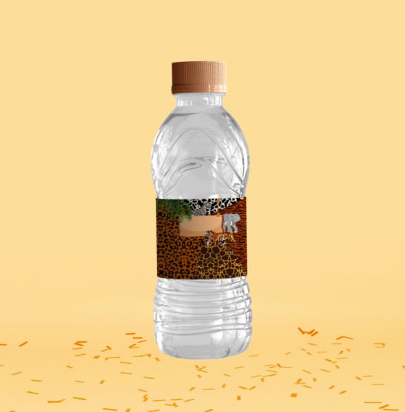 Safari Temalı Su Şişesi Etiketi