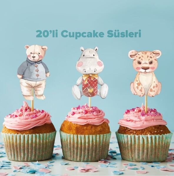 Baby Shower konseptli cupcake süsü