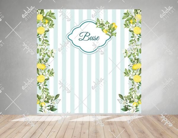 Limon Çiçeği Temalı Baby Shower Afişi