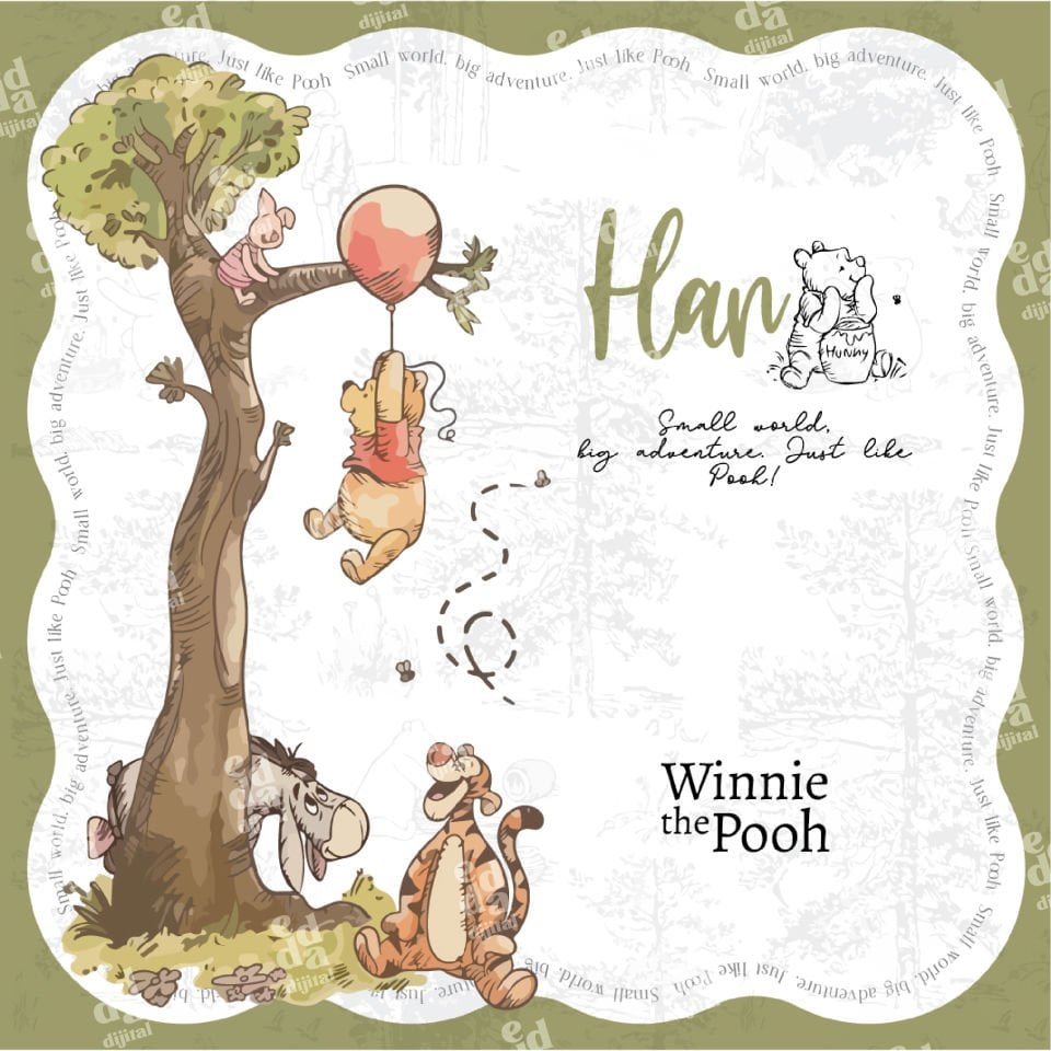 Winnie the Pooh Temalı Doğum Günü Afişi
