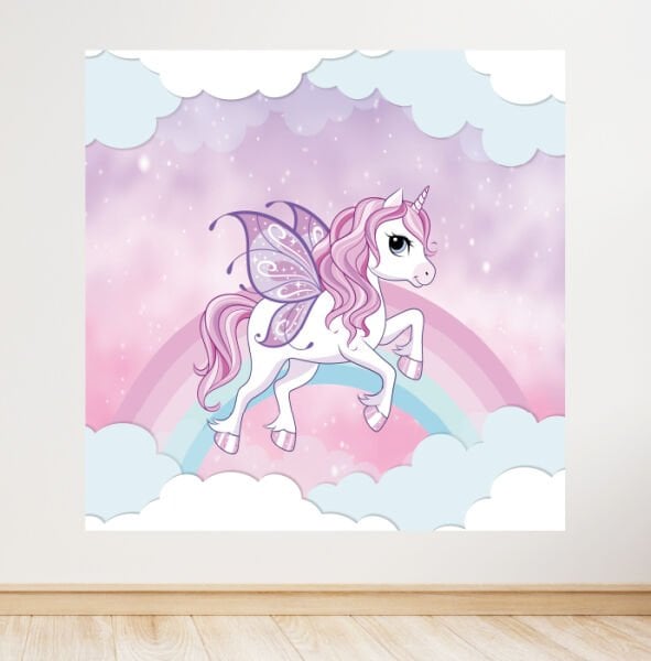 Unicorn Konseptli Doğum Günü Afişi