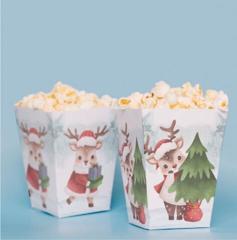 Yılbaşı Konseptli Pop Corn Kutusu