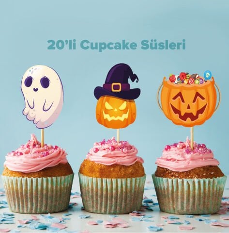 Halloween Konseptli Cupcake Süsü