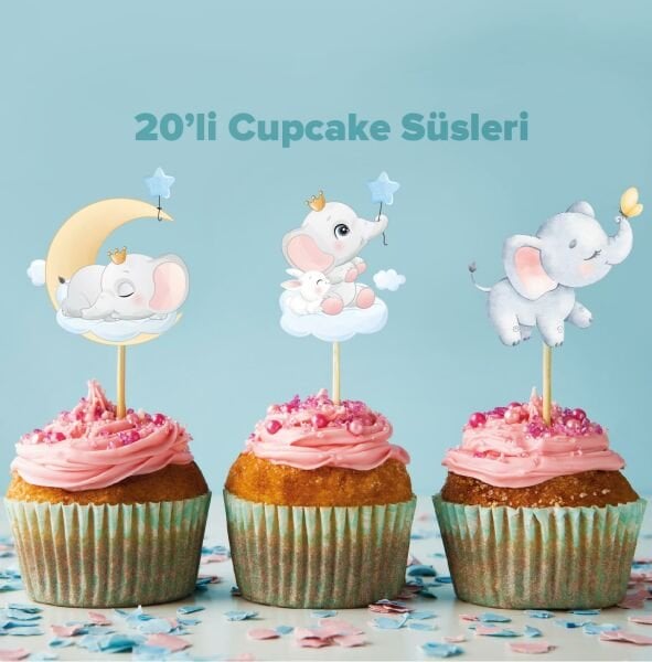 Fil konseptli cupcake süsü