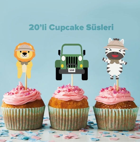 Baby Safari Konseptli Cupcake Süsü