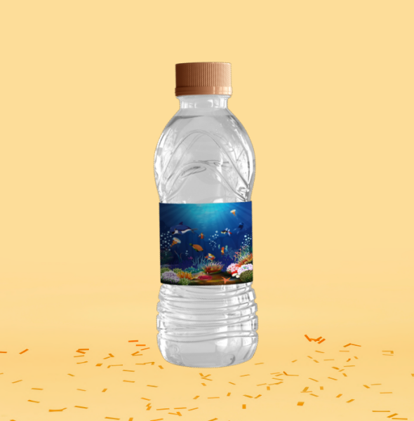 Denizaltı Temalı Su Şişesi Etiketi