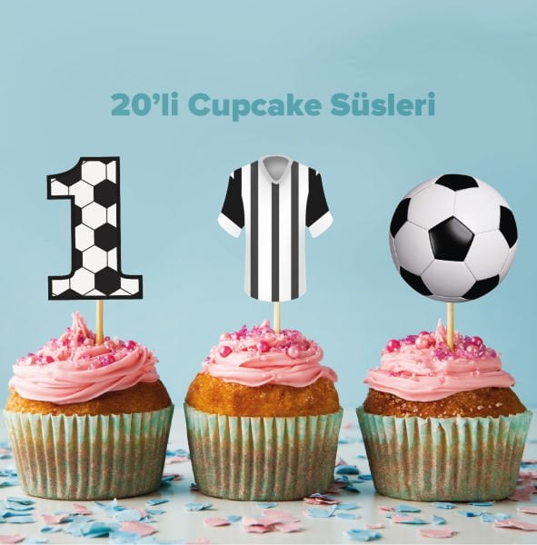 Futbol Konseptli Cupcake Süsü