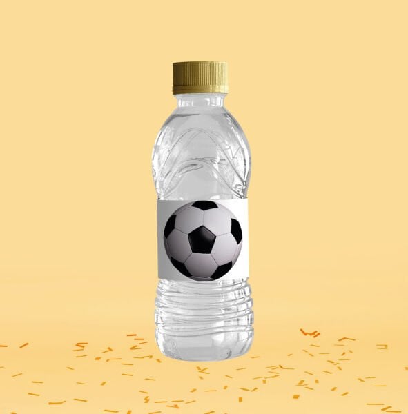 Futbol Temalı Su Şişesi Etiketi