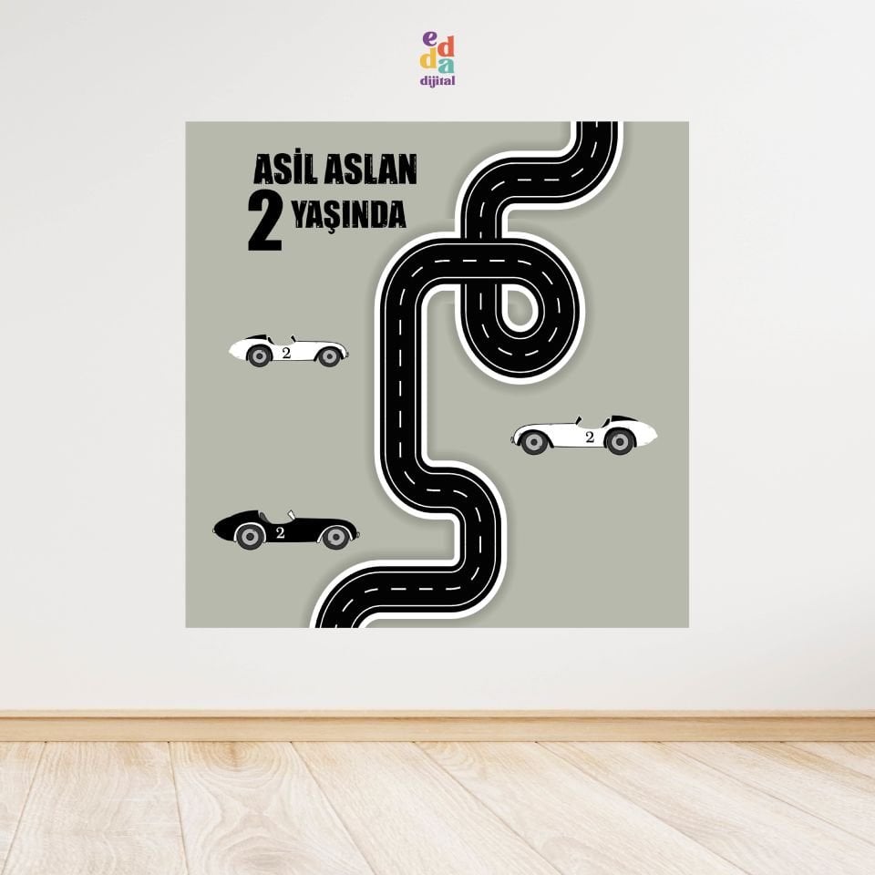 Yarış Temalı Doğum Günü Afişi