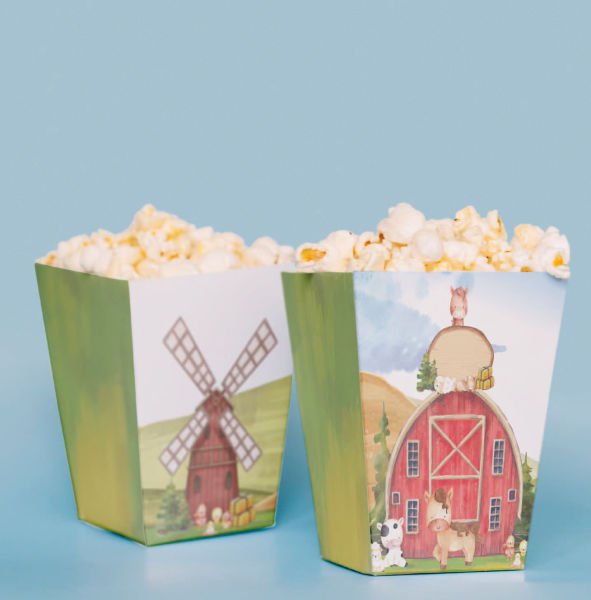 Farm Temalı Pop Corn Kutusu