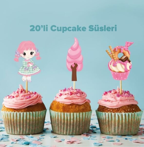 Dessert World konseptli cupcake süsü