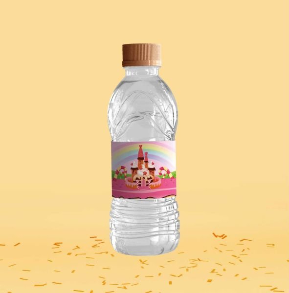 Dessert World Temalı Su Şişesi Etiketi