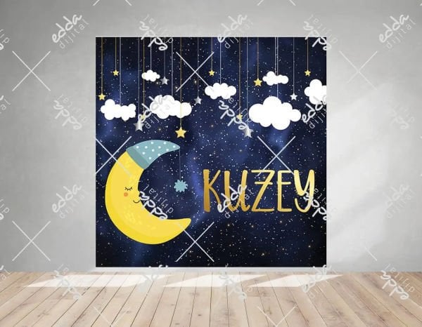 Gece Temalı Baby Shower Afişi