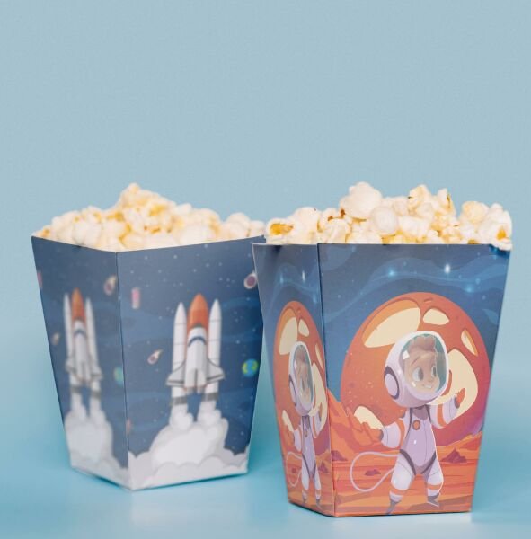 Uzay Temalı Pop Corn Kutusu