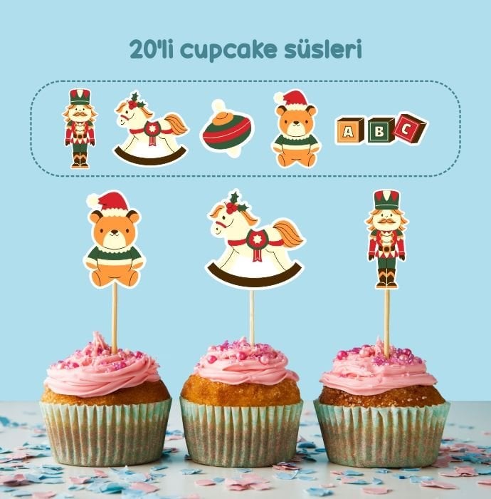 Ayıcık Konseptli Cupcake Süsü