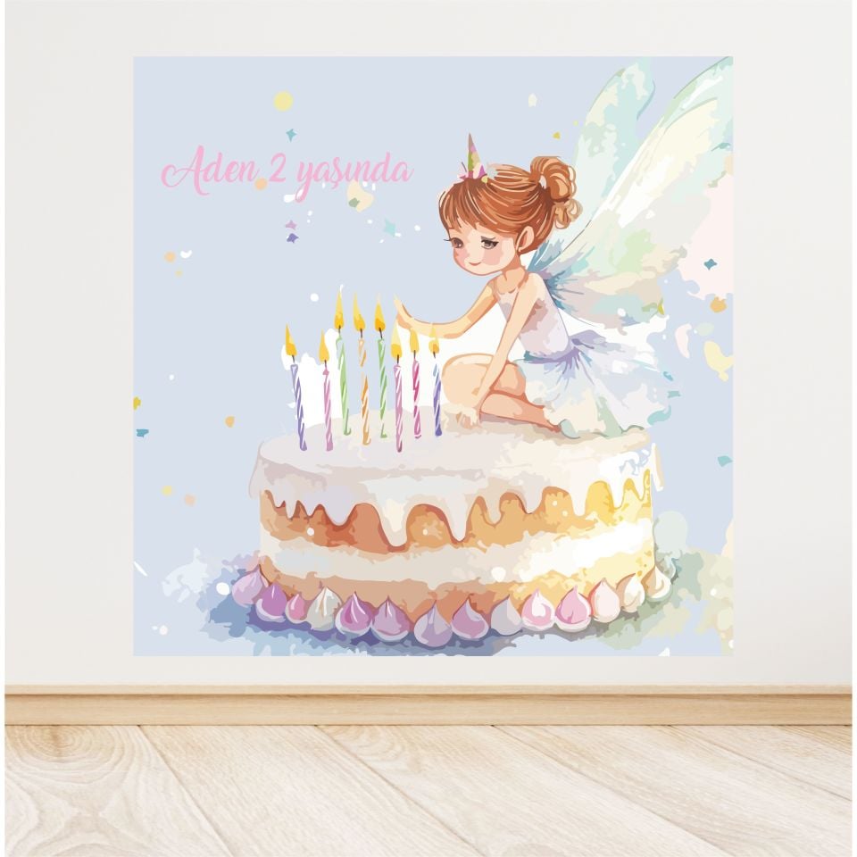 Peri Temalı Doğum Günü Afiş