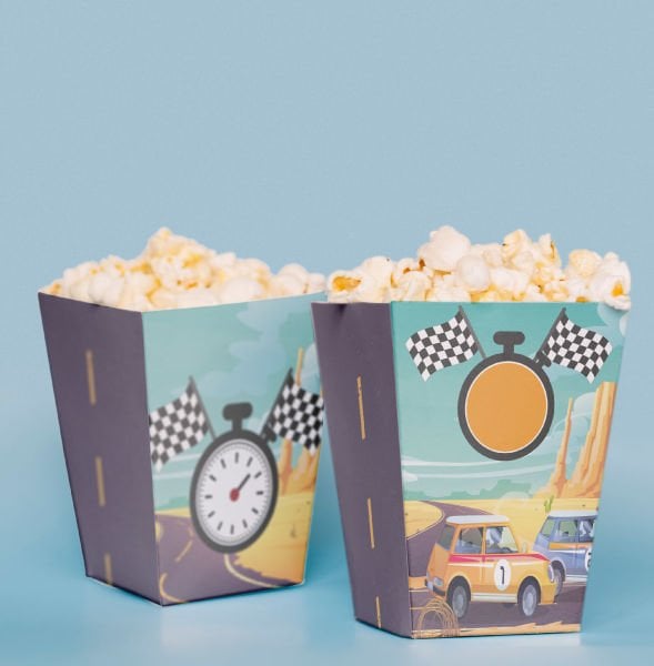 Yarış Araba Temalı Pop Corn Kutusu