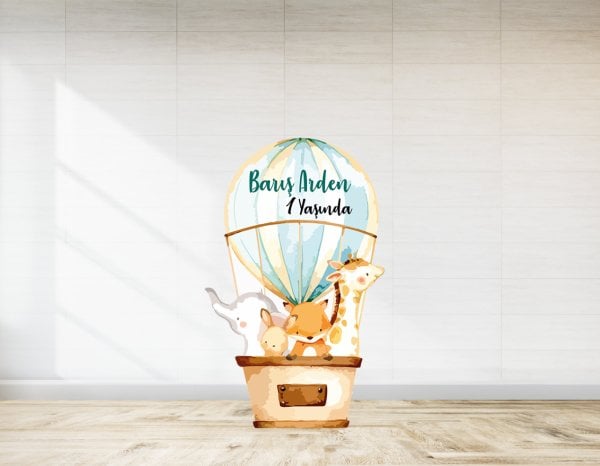 Hayvanlı Balon Temalı Ayaklı Pano