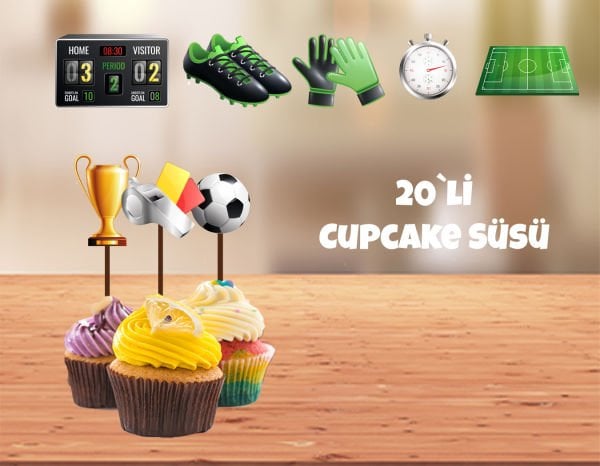 Futbol Temalı Cupcake Süsü